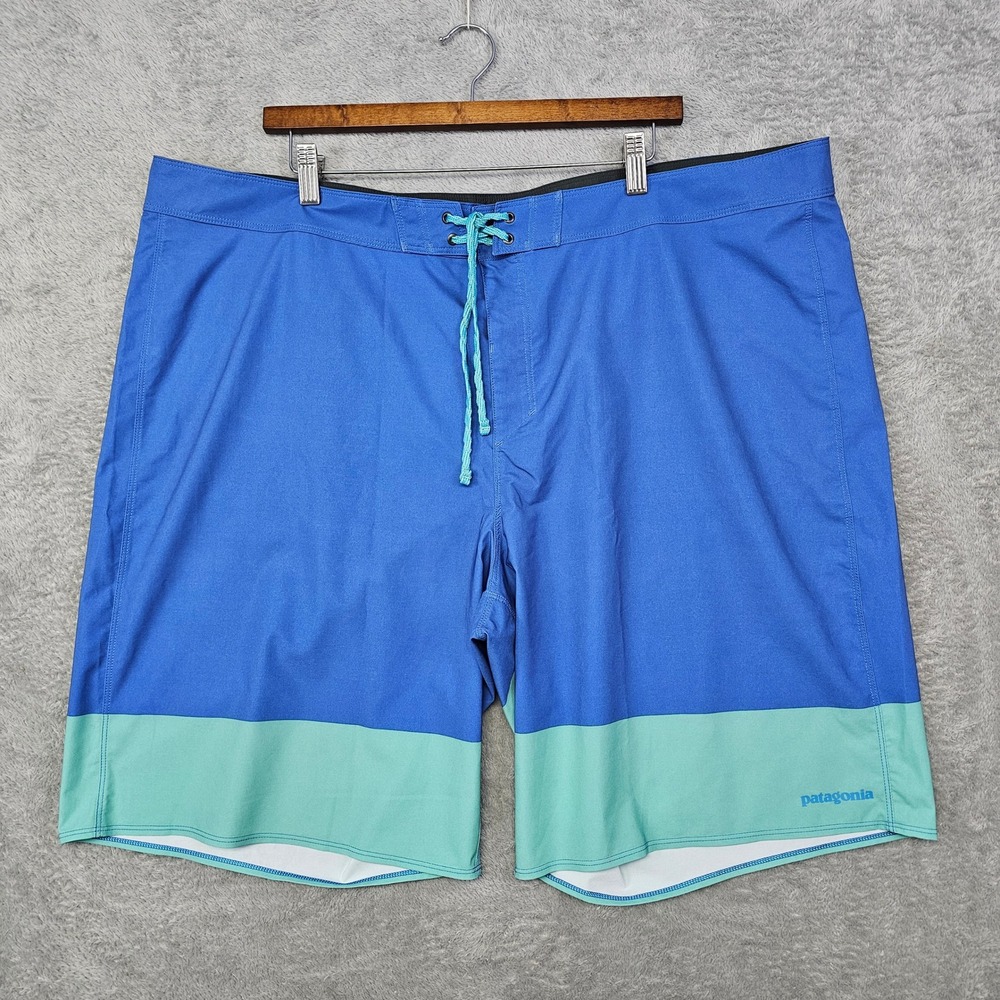 Patagonia Hydro Series Boardshorts Mens 44 Blue Teal Colorblock Surf Swim Trunks